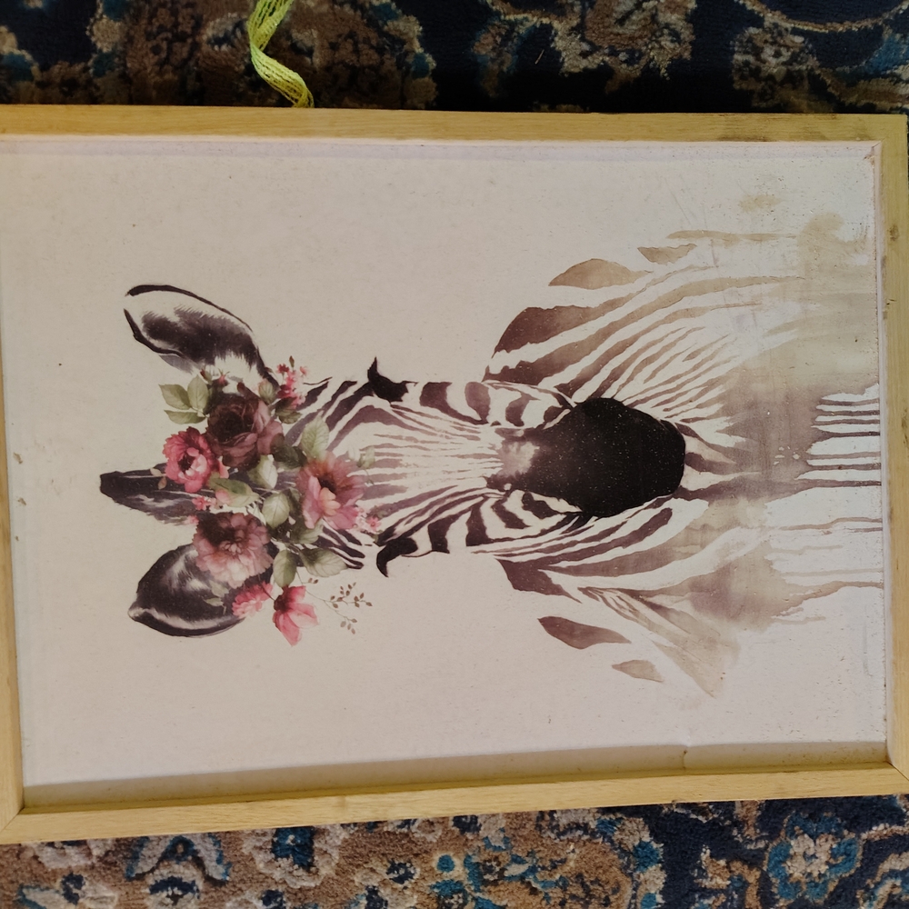 Zebra Floral Art Print